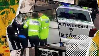 VIDEO- Un bărbat a atacat cu pietre un echipaj de poliție în Capitală