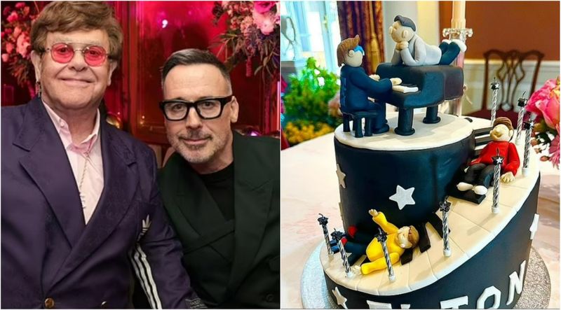 Interpretul hitului Don't Go Breaking My Heart a petrecut ziua cea mare alături de soțul său David Furnish, în vârstă de 60 de ani