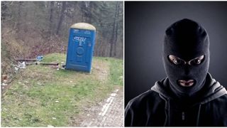 O toaletă publică dintr-un parc din Petroșani a fost furată de niște localnici. Bărbații au dus-o la ei acasă