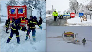 FOTO/VIDEO - Zeci de vehicule, rămase &icirc;nzăpezite pe drumurile naționale și județene. Iarna &icirc;și arată &bdquo;colții&rdquo; / &bdquo;Nu porniți la drum &icirc;n aceste condiții&rdquo;