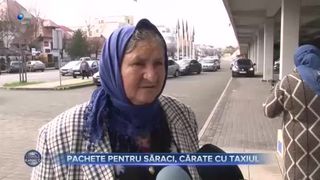 Pachete pentru săraci, cărate cu taxiul