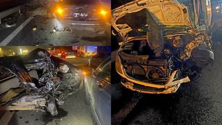 Accident rutier cumplit: patru mașini și două autoutilitare s-au ciocnit pe A1