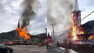 Incendiu Biserica de lemn în stil maramureşean din Parohia Borşa Complex