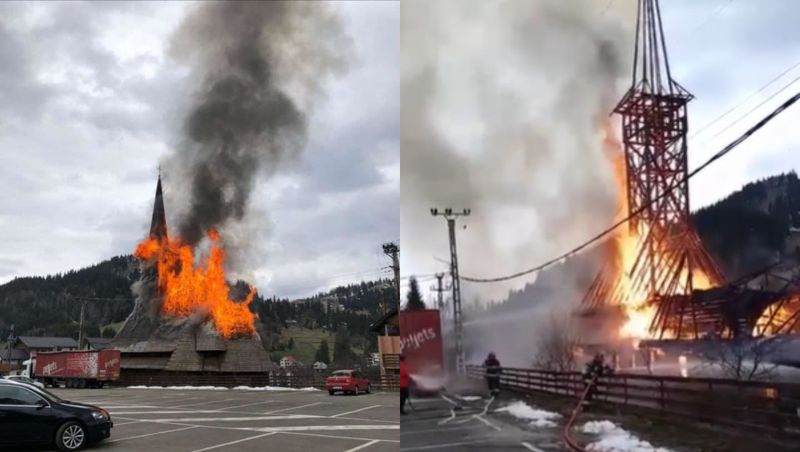 Incendiu Biserica de lemn în stil maramureşean din Parohia Borşa Complex
