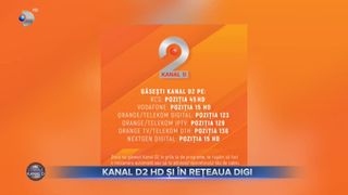 Kanal D2 HD și &icirc;n rețeaua Digi. Cum găsiți Kanal D2 HD &icirc;n grila de programe TV