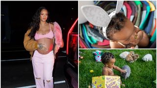 Cântăreața Rihanna a postat în mediul online fotografii cu fiul ei care poartă urechi de iepuraș