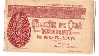  Anunț cu o colecție de ouă &icirc;ncondeiate din diferite județe din Publicațiile Cassei Școalelor 