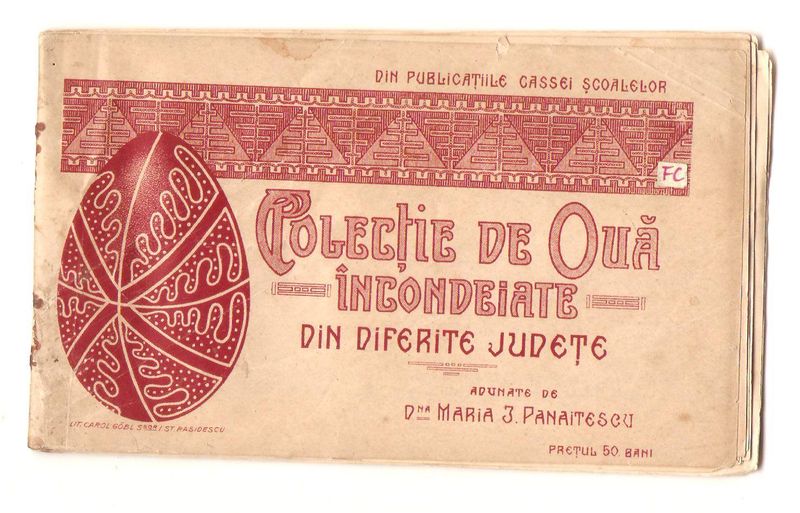  Anunț cu o colecție de ouă încondeiate din diferite județe din Publicațiile Cassei Școalelor 