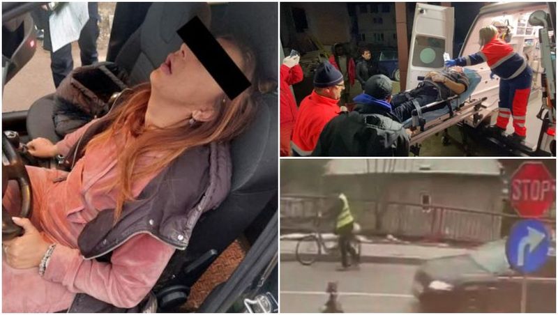 Angajata de la MApN care a accidentat un bicilist după ce s-a urcat beată la volan a fost arestată. Femeia a fost găsită dormind în mașină