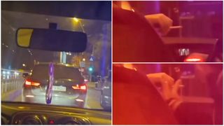 VIDEO - Momentul în care un bărbat i-a furat țigara din mână, în trafic, unui pasager aflat în mașina din față, în Capitală: „La București dacă nu știi să fumezi, rămâi fără ea”