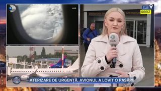 Aterizare de urgență. Avionul a lovit o pasăre