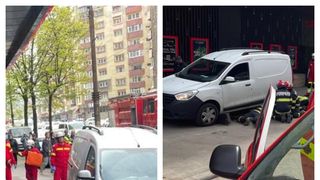 O femeie de 70 de ani a fost prinsă sub o maşină, pe un trotuar din Cluj