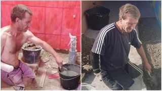 Acest bărbat nu are un picior și o mână, dar muncește zilnic pentru a-și termina casa: „Niciodată nu am stat cu mâna întinsă. Meseria este brățară de aur”