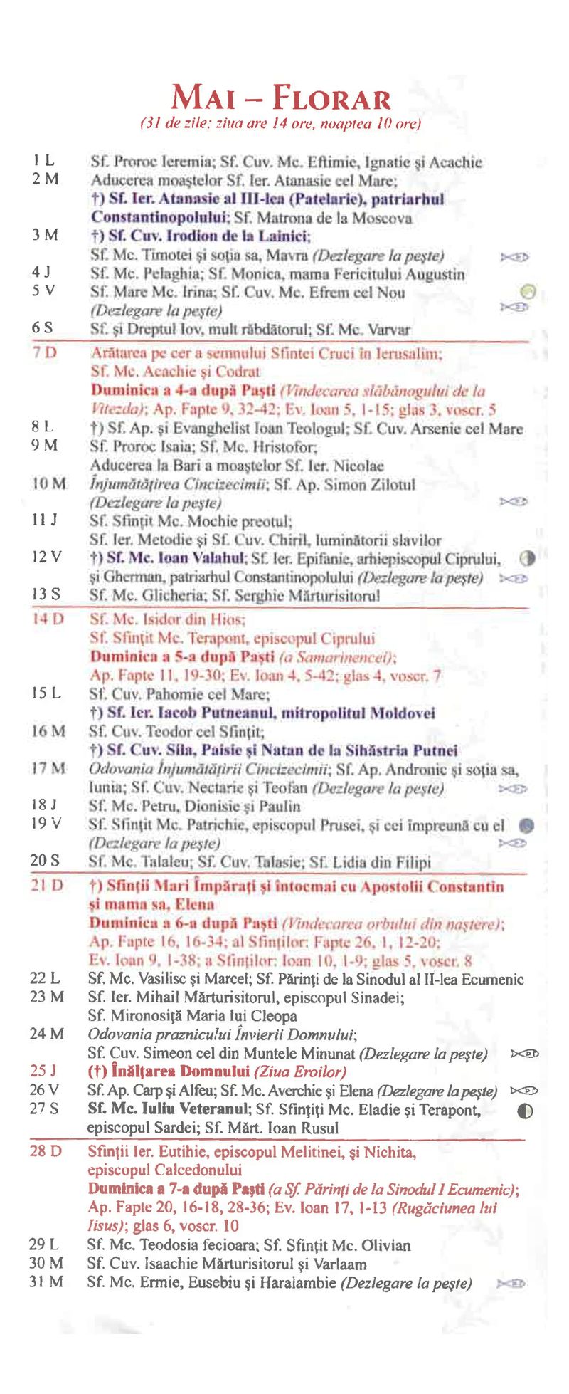 Sărbători creștine mai 2023. Când este cruce roșie în calendarul creștin-ortodox? Ce nu este bine să se facă în aceste zile?