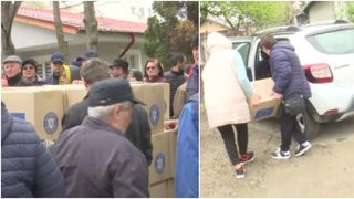 Coadă pentru ajutoarele de la stat la Bacău! Sute de persoane cu dizabilități au așteptat ore în șir pentru un pachet de alimente