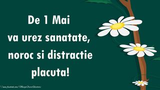 Mesaje de 1 mai 2023. Urări și felicitări pentru Ziua Muncii. &bdquo;Am o veste buna pentru tine. De 1 Mai eşti LIBER, aşa că lasă treaba si distrează-te!''