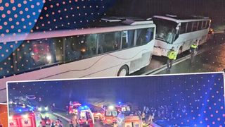 VIDEO - Două autocare cu 90 de elevi s-au ciocnit pe DN 1. S-a activat planul roșu de intervenție