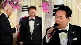 VIDEO - Președintele sud-coreean Yoon Suk-yeol i-a c&acirc;ntat lui Joe Biden la Casa Albă