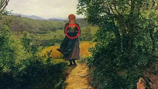 Femeia care are un "telefon mobil" &icirc;n tabloul vechi de 150 de ani. Mister nedezlegat