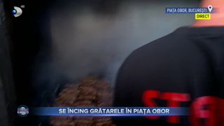 VIDEO- Grătarele s-au încins de la primele ore în Piața Obor