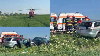 Accident rutier pe drumul european 70. A fost necesară intervenția elicopterului SMURD