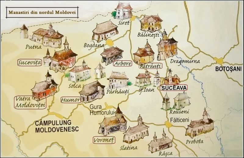 Harta turistică a României.