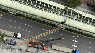 Macaraua căzută pe un tren de pasageri