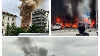 VIDEO - Explozie puternică la Milano: mai multe mașini au fost cuprinse de flăcări
