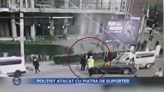 Polițist atacat cu piatra de suporter