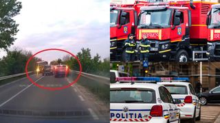 Inconștiența putea provoca o adevărată tragedie! Un șofer a fost cât pe ce să fie strivit de autospecialele ISU