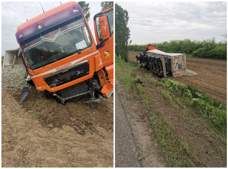 În urma impactului, cele două autovehicule au părăsit partea carosabilă și s-au răsturnat pe câmp, iar, din păcate, conducătorul tractorului a decedat.