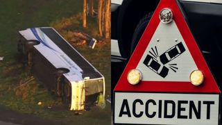 Autobuz școlar cu 45 de copii, implicat într-un accident rutier. Un minor a suferit amputaţie de braţ