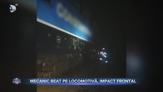 Mecanic beat pe locomotivă, impact frontal