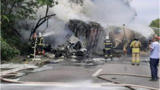 Centrul Infotrafic din Inspectoratul General al Poliției Rom&acirc;ne informează că traficul este oprit &icirc;n ambele direcții pe DNCB la kilometrul 44.