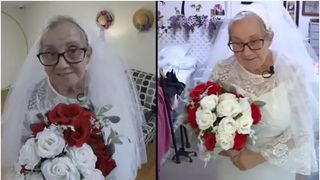 VIDEO | O femeie de 77 de ani, în rochie de mireasă la azilul de bătrâni. "Am fost îmbrăcată în negru toată viața"