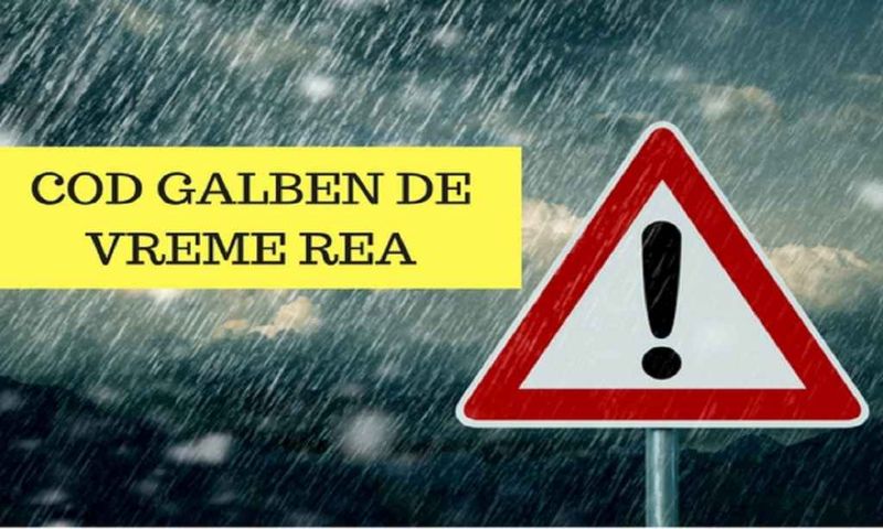 Cod galben de vreme instabilă în 14 județe din țară