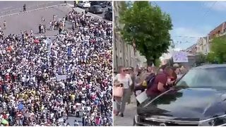 Din cauza căldurii din București, unei femei i s-a făcut rău &icirc;n timp ce protesta &icirc;n Piața Victoriei.
