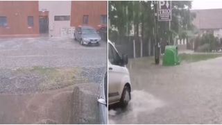 VIDEO -UPDATE -  Cod portocaliu de ploi pentru județele Timiș și Caraș-Severin. Aproximativ 28 de autoturisme au fost avariate în Reșița din cauza fenomenelor extreme