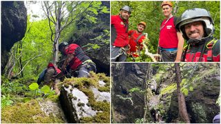 VIDEO - Doi turiști olandezi au rămas blocați peste noapte într-o zonă greu accesibilă din Munții Făgăraș. Operațiunea de salvare a salvamontiștilor: „Victimele au fost extrase în siguranță”