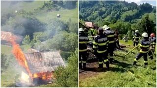 O casă a fost făcută scrum în Maramureș. Trei persoane au ajuns la spital cu atacuri de panică