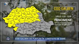 Cod galben de furtuni în jumătate de țară