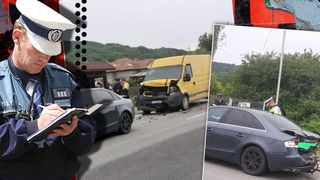 VIDEO - Accident rutier grav în Vâlcea, între două autoturisme. Nouă persoane au avut nevoie de îngrijiri medicale