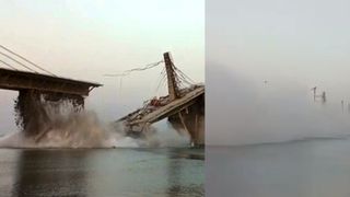 Imagini cu un pod care se prăbușește în apă. Structura tocmai a fost reabilitată după ce mai căzuse o dată