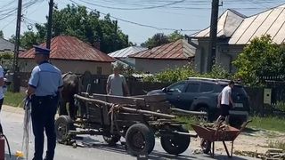 VIDEO | O căruță a fost spulberată de un șofer vitezoman în Argeș. Mai multe persoane au ajuns la spital