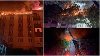 Un bloc a fost cuprins de flăcări, azi noapte, &icirc;n B&acirc;rlad, iar pompierii au acționat ore &icirc;n șir pentru stingerea lor.