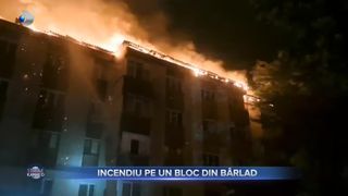 Incendiu pe un bloc din Bârlad