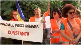 Zeci de poștași protestează în Constanța