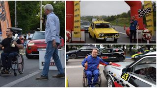 Cătălin pilotează o mașină care are toate comenzile adaptate exclusiv pentru membrele superioare.