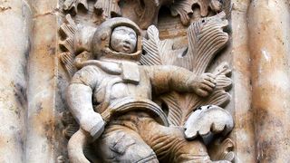 Sculptura cu astronaut pe Catedrala din Salamanca