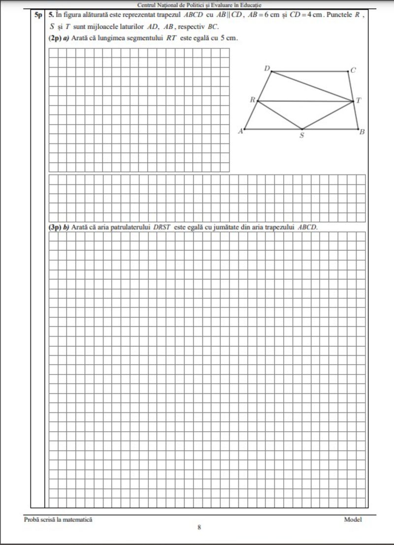 Edu.ro Subiecte Matematică Evaluare Națională 2023. Modele de subiecte și baremul de corectare pentru examen!